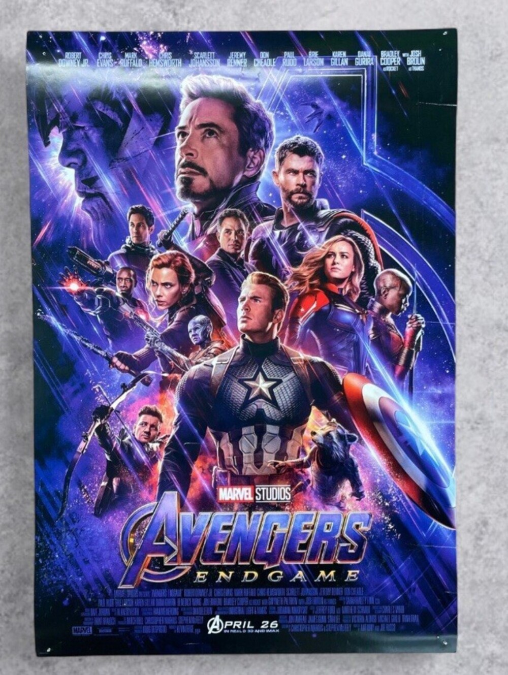 Original 2019 Avengers Endgame 2-Sided Movie Poster Marvel 20x13.5” MCU